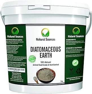 Natural Sources Diatomaceous Earth Pest Control Grade 1kg by UK - Free Ebook Included - Diatomaceous-Earth Powder for Chickens, Pets, Carpets, Home