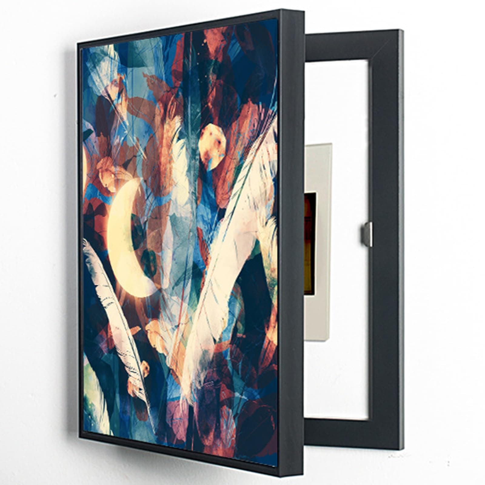 A,50X60cm, Wall-Mounted Electrical Panel Cover Minimalist Hidden Meter Box Decorative Painting Modern Decorative Abstract Art Painting Box Decoration Detachable Fuse Box Cover [Energy Class A]