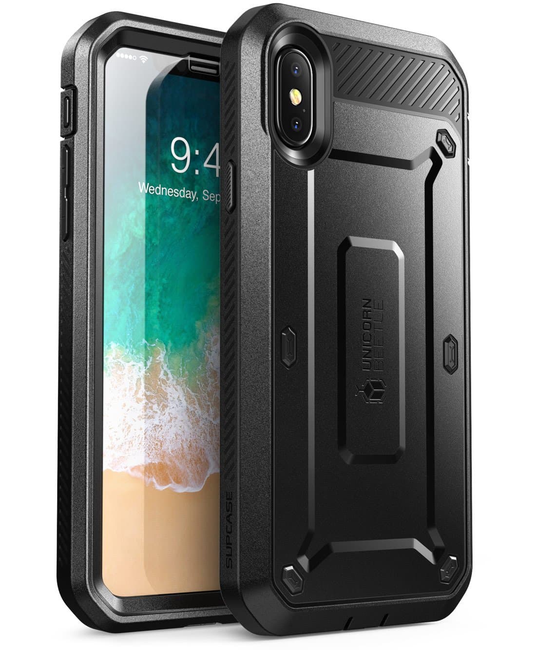 SUPCASE Unicorn Beetle Pro Series Case Designed Designed for iPhone X, with Built-in Screen Protector Full-Body Rugged Holster Case for Apple iPhone X/iPhone 10 (2017 Release) (Black)