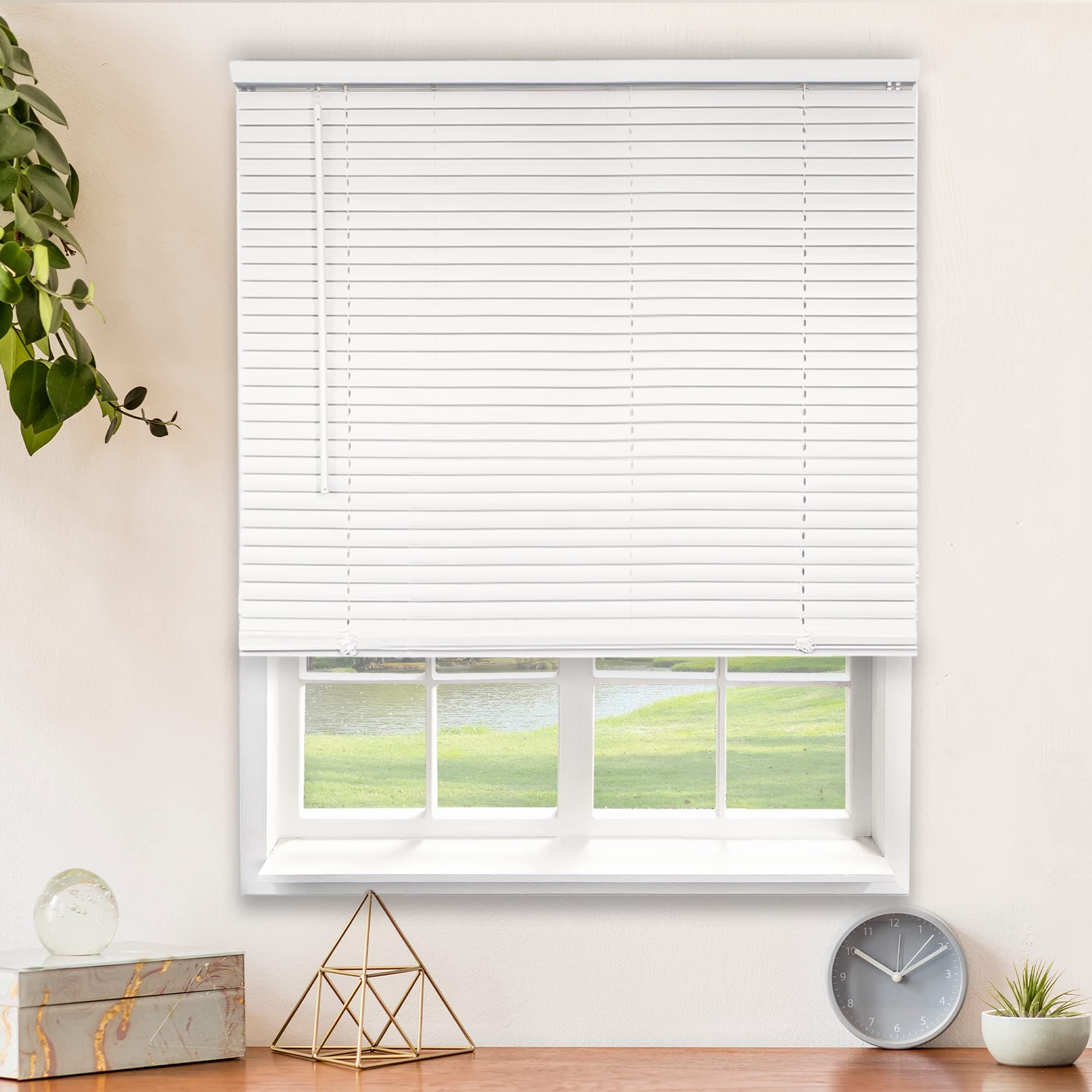 CHICOLOGY Mini Blinds for Windows, Doors, and Campers - Horizontal Window Shades, Gloss White, 22"W X 60"H