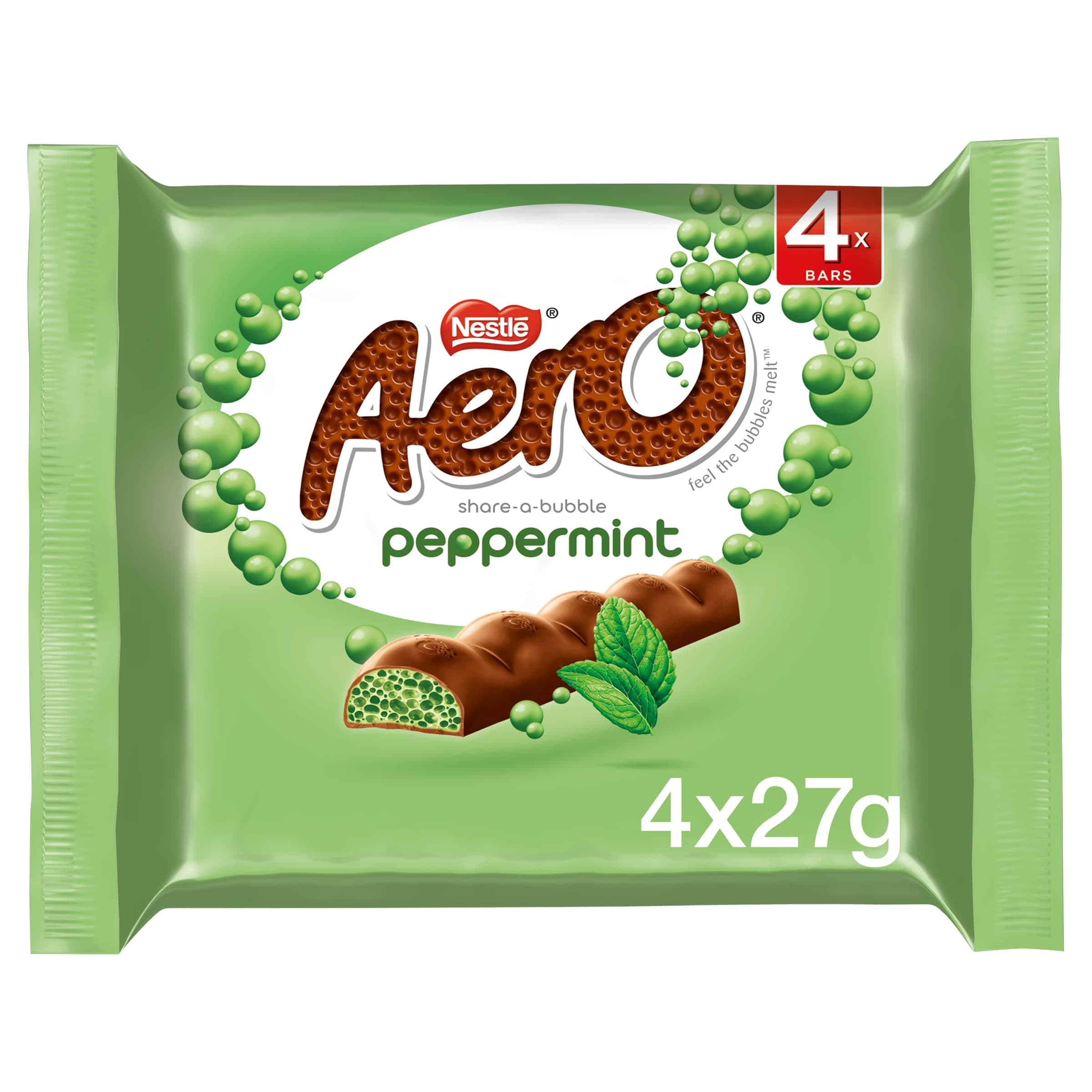 Aero Mint Chocolate Bar Multipack, 27 g (Pack of 4)