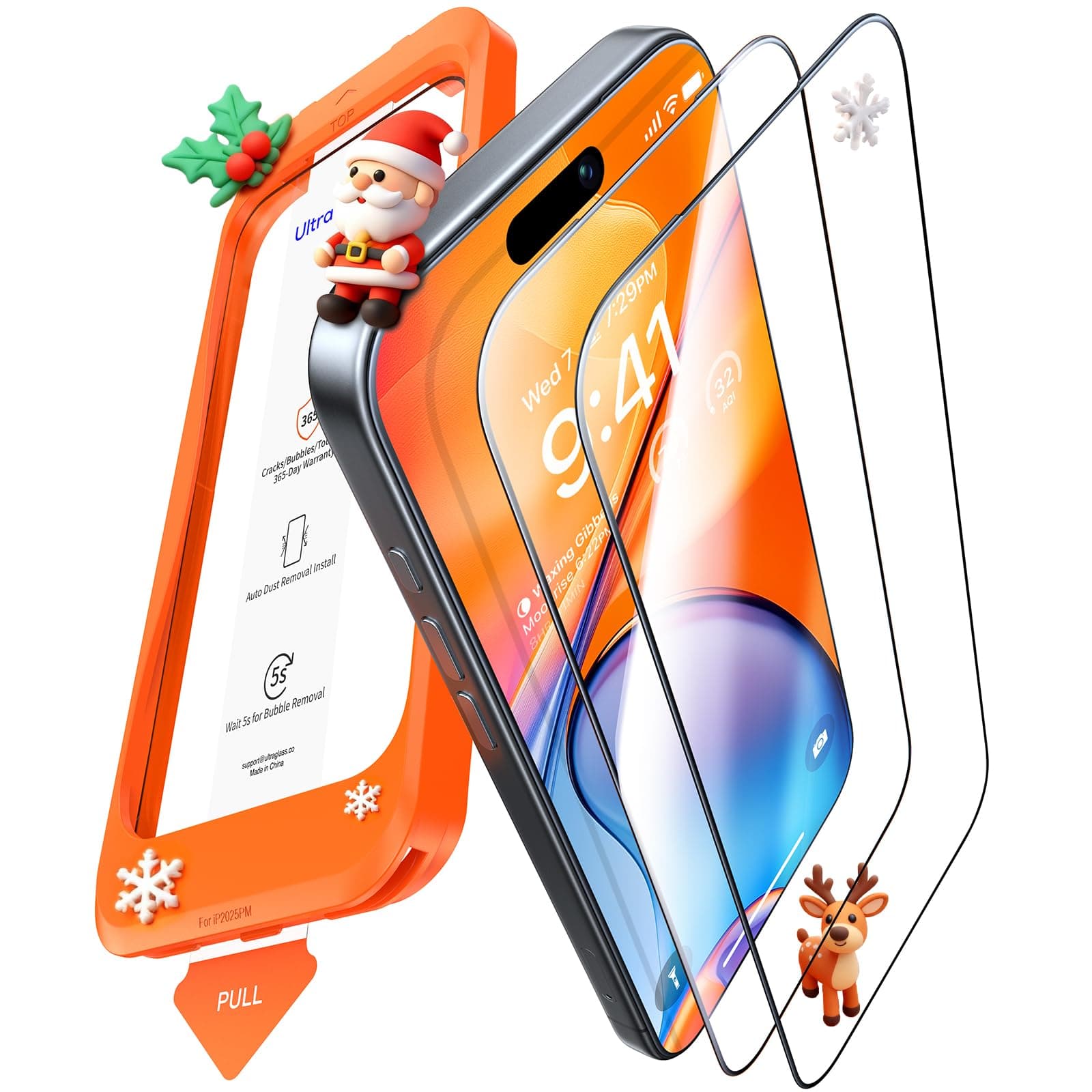 UltraGlass TOP 9H+ Armor for iPhone 15 Pro Screen Protector [NO.1 Military Grade Shatterproof] Screen Protector 15 Pro Tempered Glass Full Coverage [Longest Durable] Easy Installation, 2 Pack