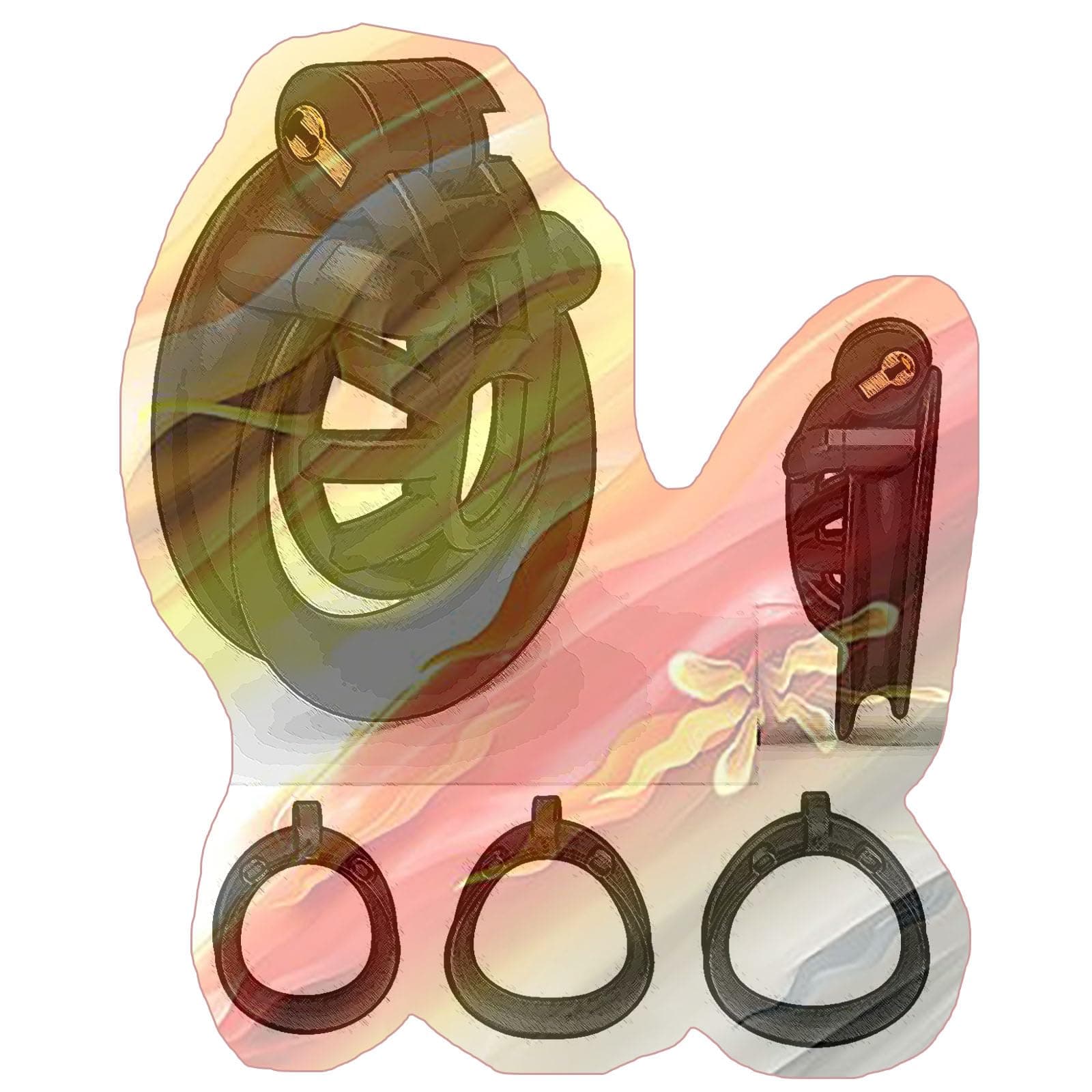 Male Flat Protective Cage with Different Size Rings, Portable Flat Cage for Men -USXA17 (Negative 1)