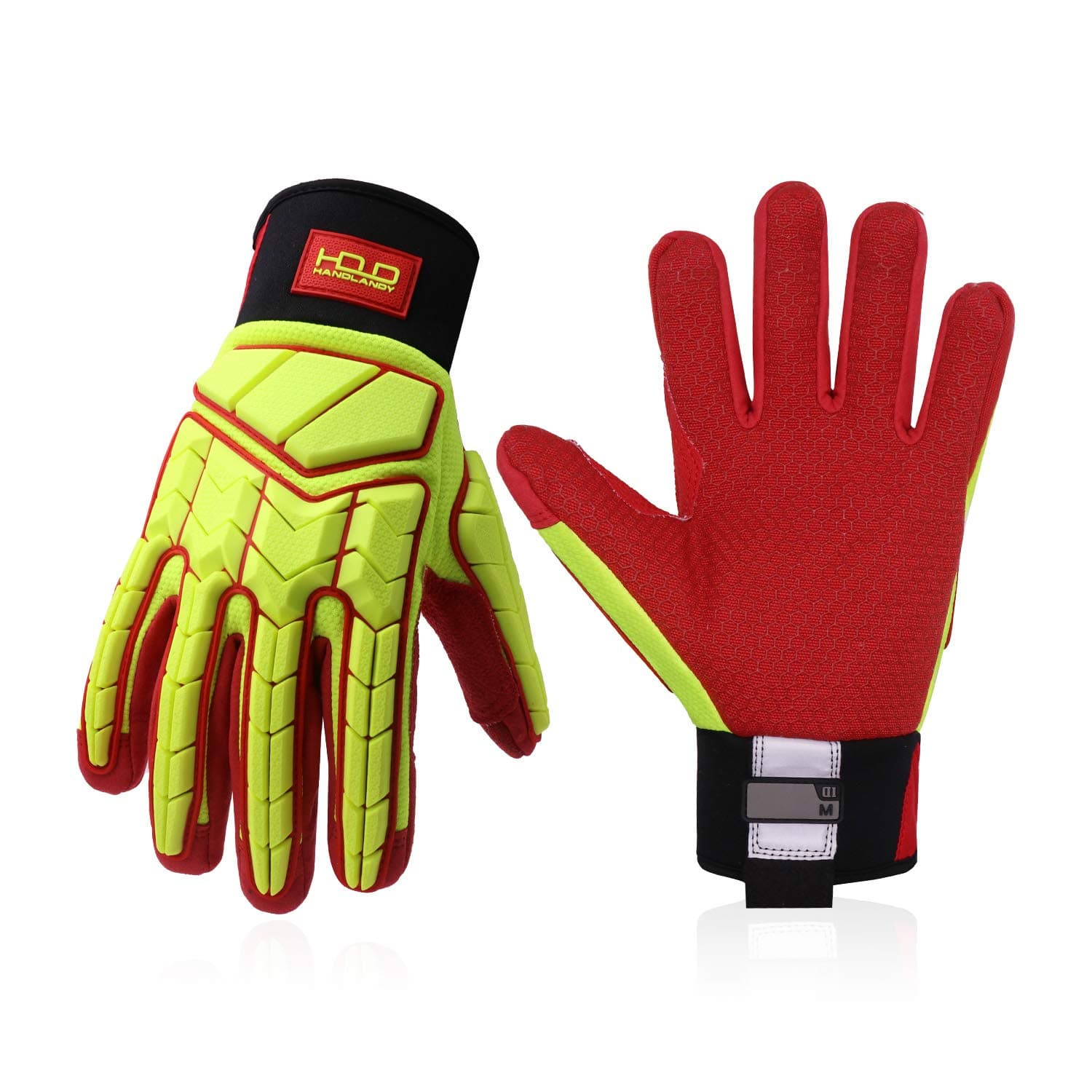HLDD HANDLANDY Heavy Duty Work Gloves, SBR Padding, TPR Protector Impact Gloves, Anti Vibration Mechanic Gloves