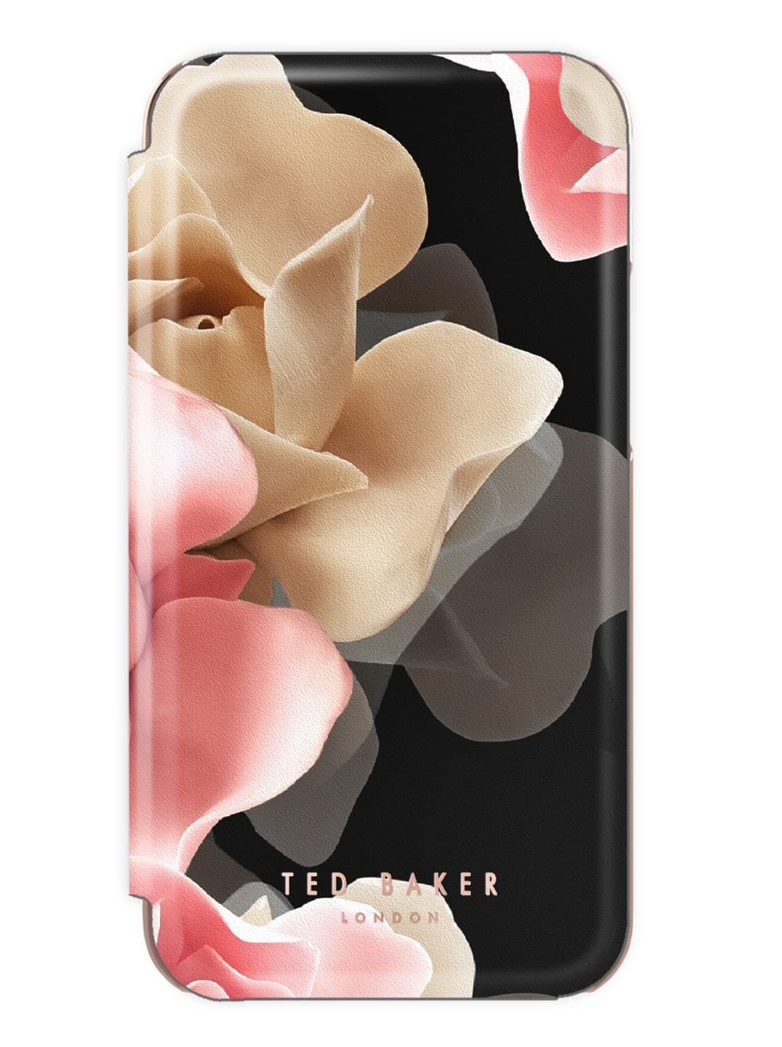 Ted Baker Mirror Folio Case for iPhone 13/14 - Porcelain Rose (Black)