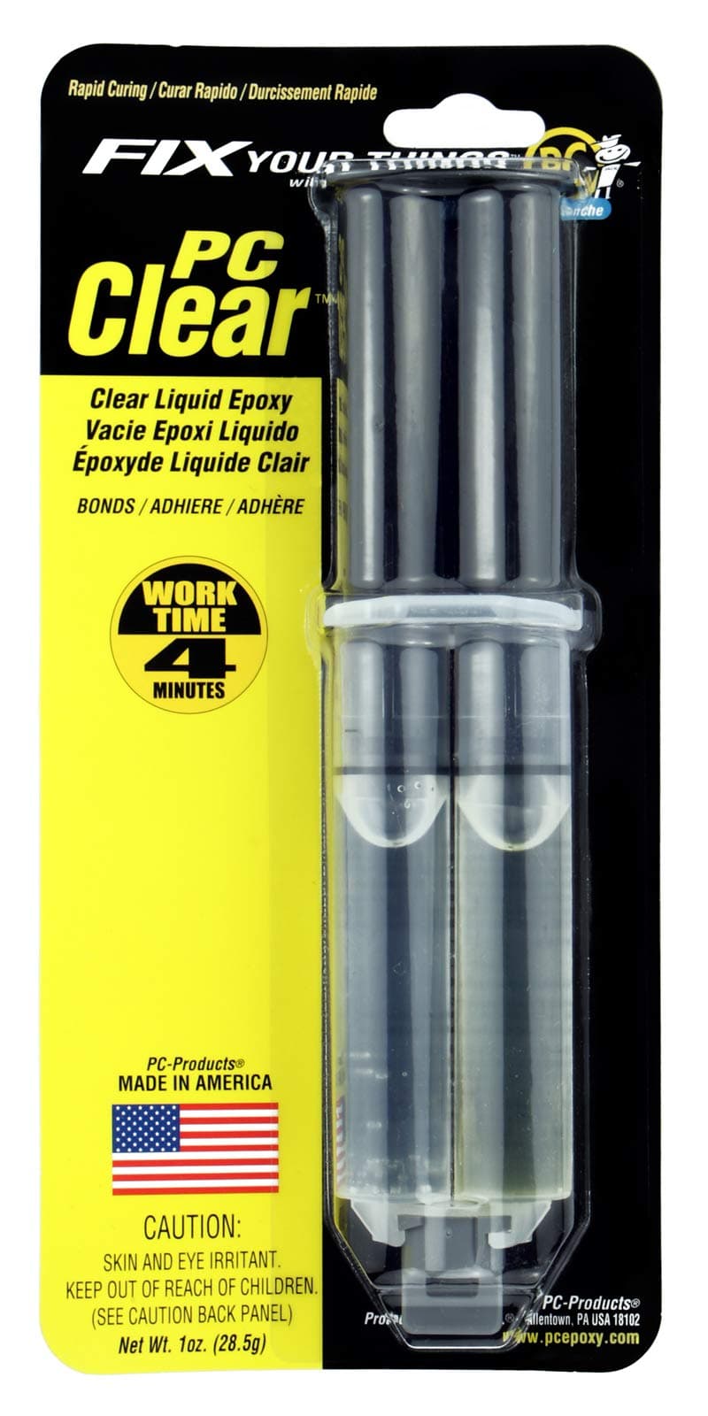PC-Products 070147 PC-Clear High Strength Liquid Epoxy, 1 Ounce Syringe, Clear/Transparent