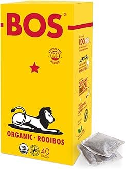 BOS Rooibos Tea Bags | 40 Bags | Organic, Caffeine Free, Naturally Sweet, Antioxidant-Rich, Herbal, Red Rooibos Tea | From South Africa