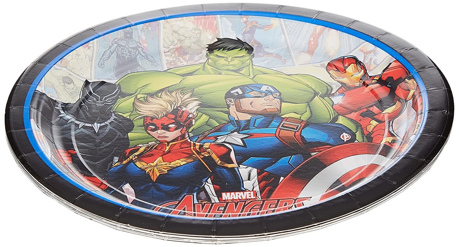 Amscan Marvel Avengers Powers Unite Design Round Paper Plates - 9" | Multicolor | Pack of 8