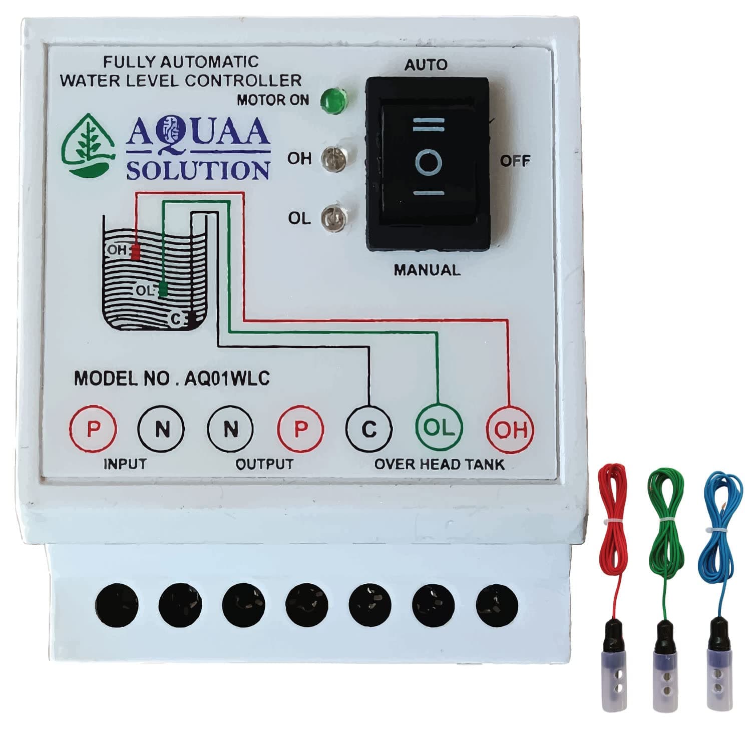 AQUAA SOLUTION Aquaa Fully Automatic Water Level Controller And Indicator With 3 Stainless Steel Sensors With 1.5M Wire