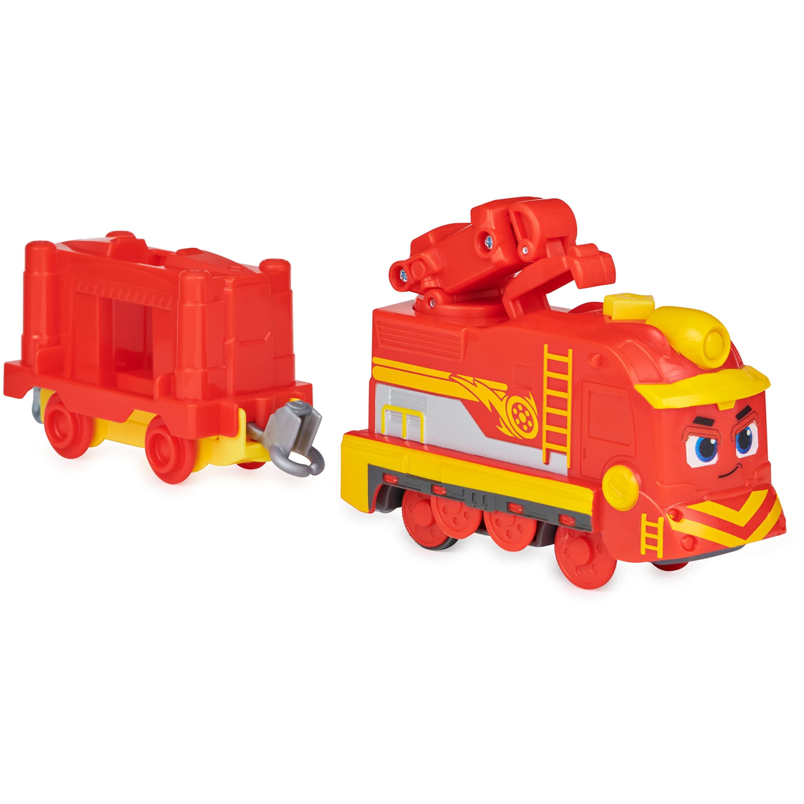 Mighty Express Motorised Train Freighter Nick With Freight Car - Battery Operated Train To The Popular Tv Series, From 3 Years - Red