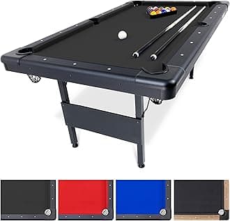 GoSports Mid-Size Billiards Game Tables - Foldable Design, Includes Full Set of Pool Balls, 2 Cue Sticks, Chalk, and Felt Brush