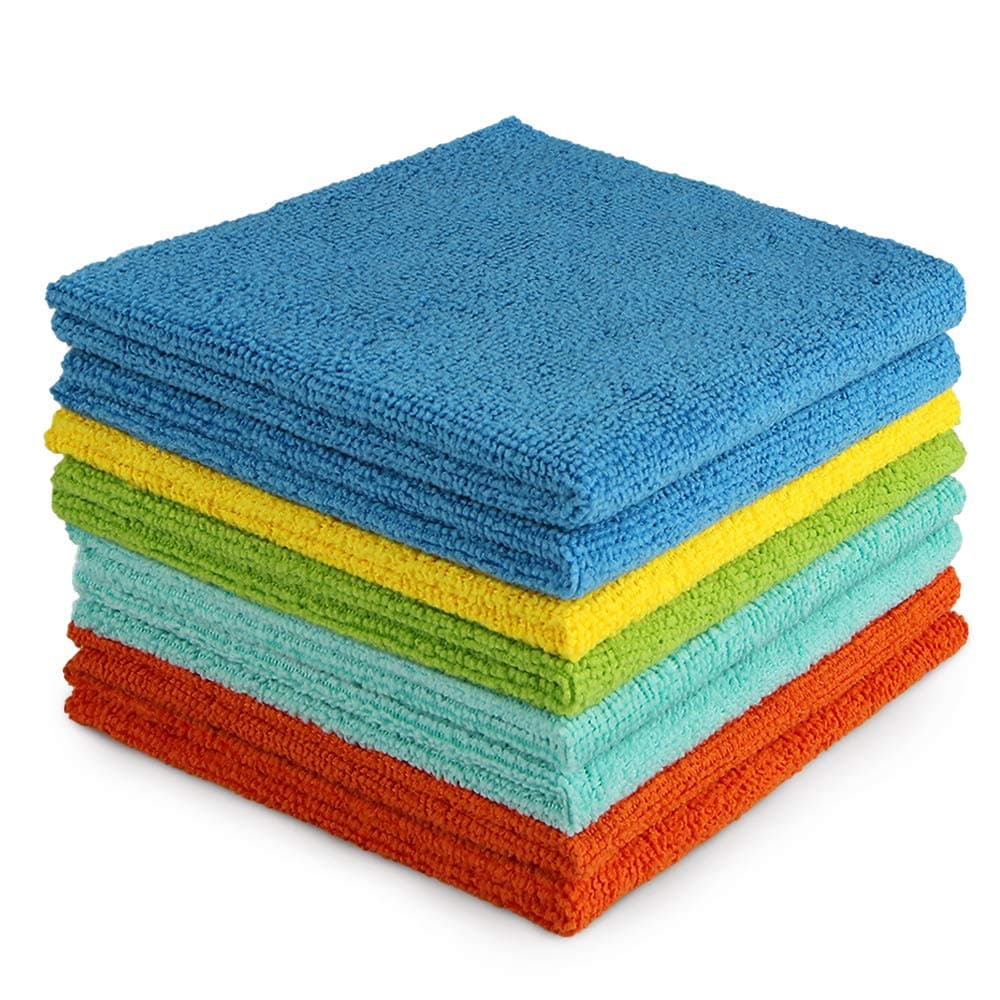 AIDEA Microfiber Cleaning Cloths, 8PK, Soft Absorbent All Purpose Cleaning Towels, Lint Free Dusting Cloth for House, Kitchen, Car, Window, 12"x12"