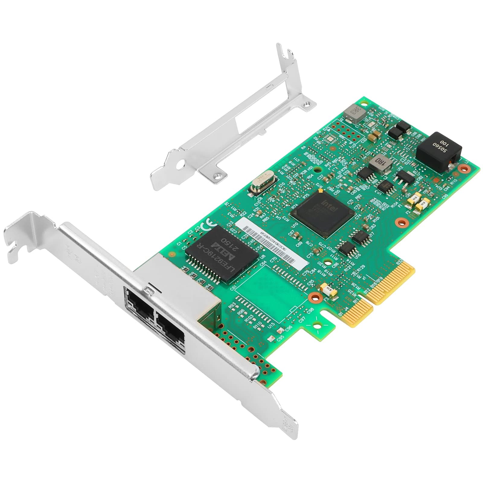 Vogzone 1Gb PCI-E NIC Network Card for Intel I350-T2V2,10MbE/100MbE/1GbE Copper Dual RJ45 Ports, with Intel I350-AM2 Chip,1GbE PCI Express 2.1 X4 Ethernet Adapter Support Windows/Linux/VMware