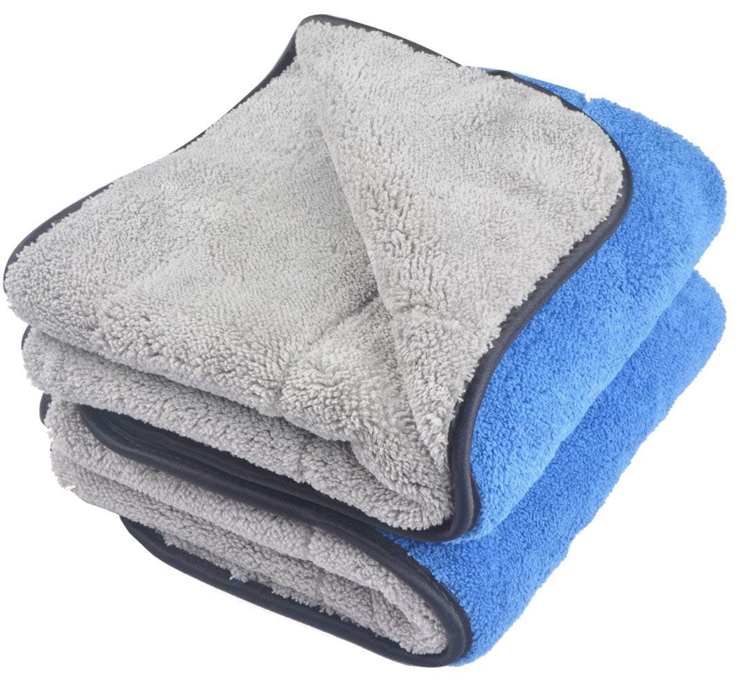 (Blue/Grey (1Pcs) 800 GSM Big Size Multipurpose Microfiber Cloth for Cleaning, Dusting, Detailing and Polishing for Any Vehicle, | 30x60 cm Compatible with Alca zar