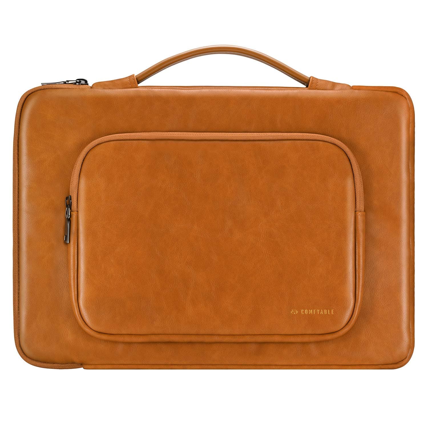 Comfyable PU Leather Pocket Handle Bag Laptop Sleeve