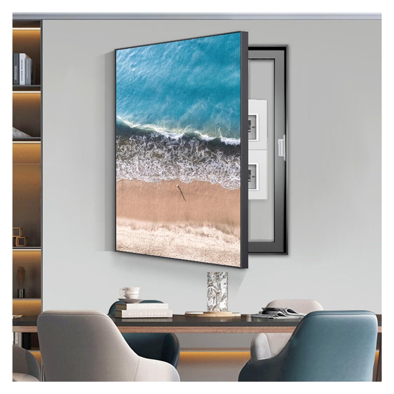 Electrical Panel Cover Decorative, Breaker Box Cover Decorative, Meter Box Decorative Painting, Wall Mounted Hide Fuse Box Cover Cabinet(I,60x80cm/24x31in)