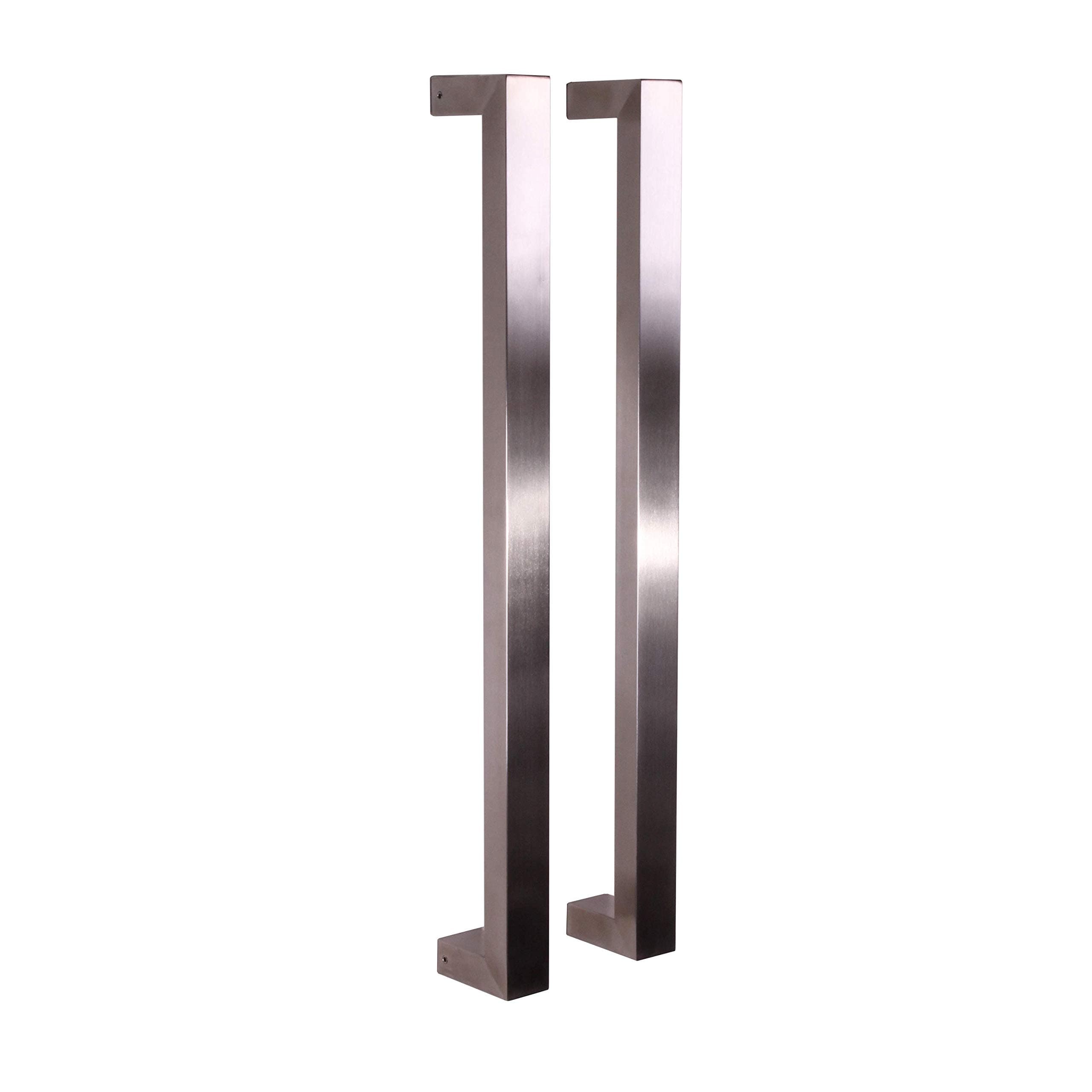Pull Push 36 inches Handles for Entrance Entry Front Door, Interior and Exterior, Satin Finish, Storefront Door, Commercial Entry Gate and Office Door, Modern and Decent Design Rectangle Style.