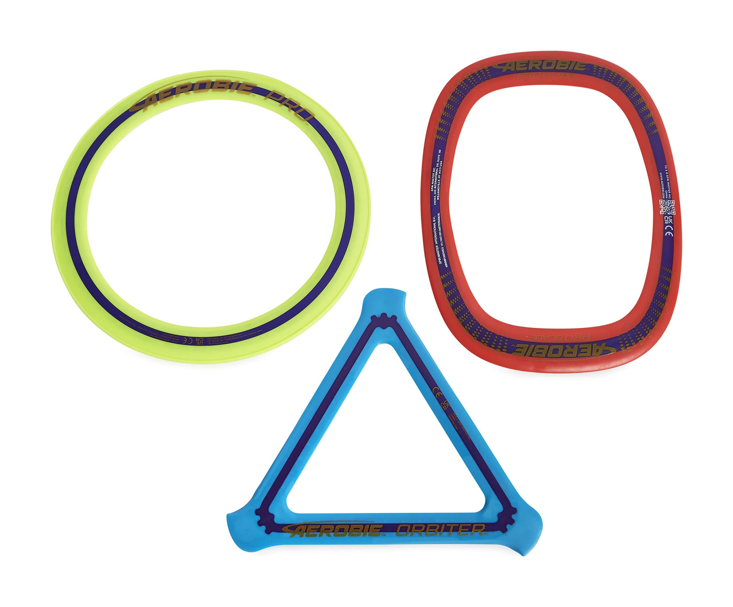 3-Piece Flying Ring Combo Pack with Pro Ring, Orbiter Boomerang, and Pro Blade, Lightweight Kids Toys for Disc Golf & Outdoor Games, Ages 5+