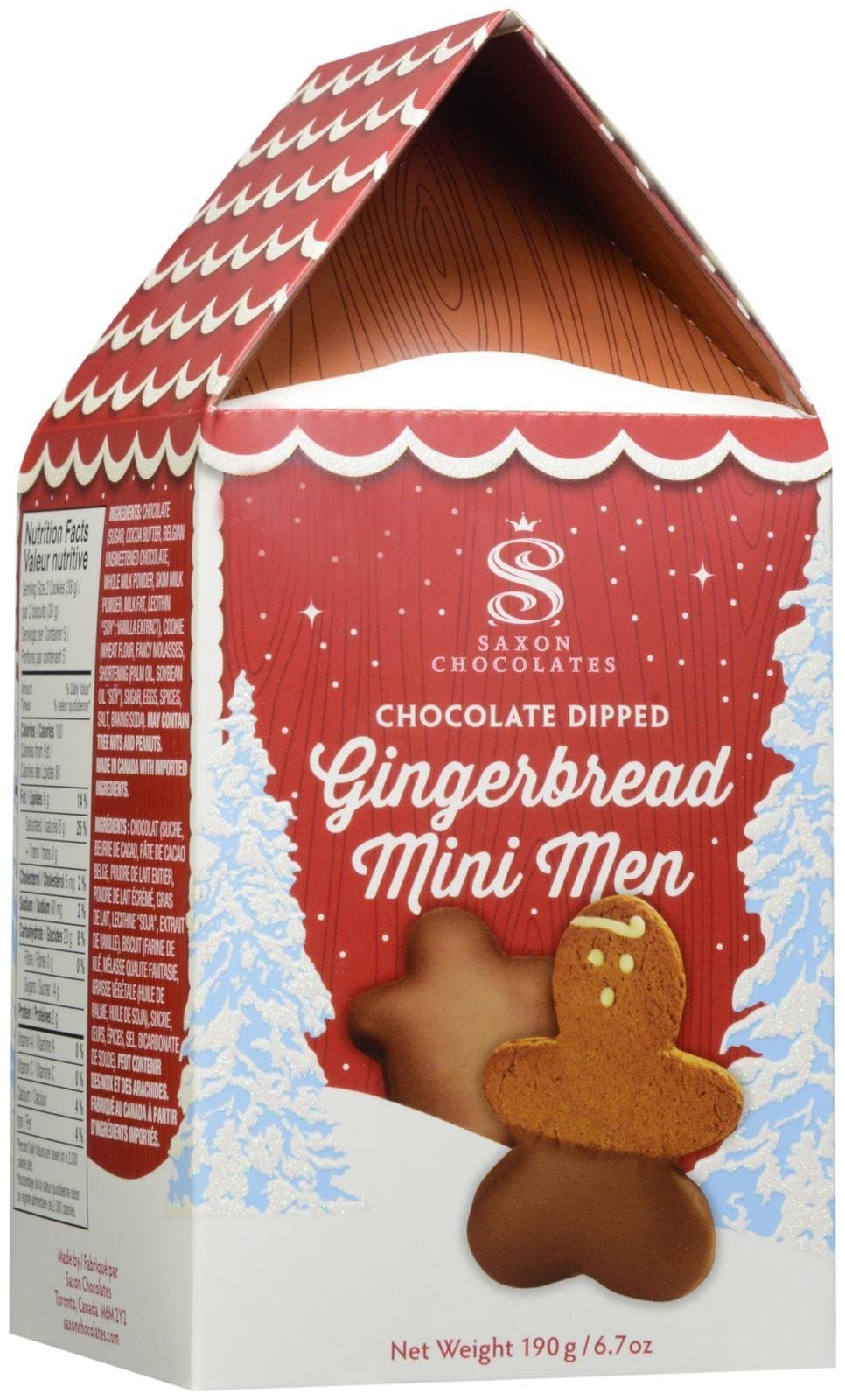 Saxon Chocolates Chocolate Dipped Gingerbread Mini Man Chalet