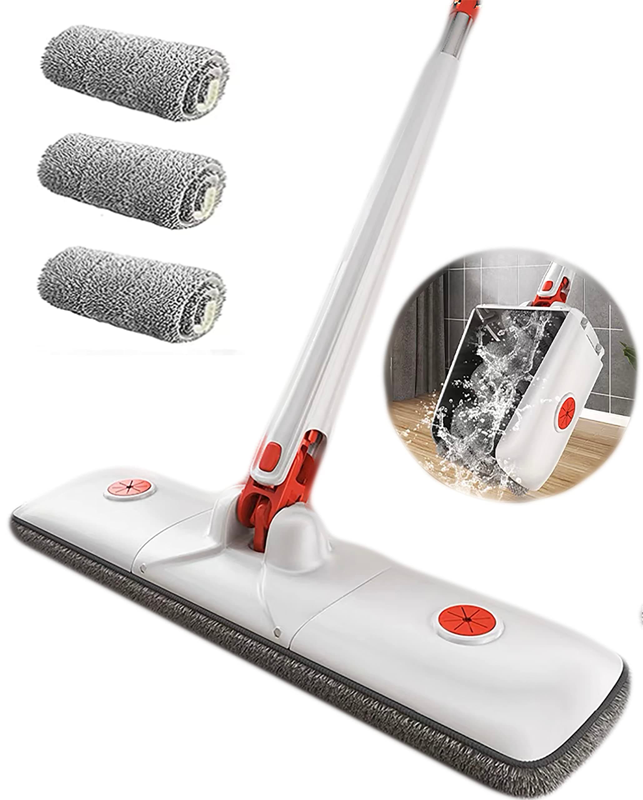 Cleaning Mop, Wet & Dry Mops, Microfiber flat Mops for Floor Cleaning，Efficient Floor Cleaning with our Wet & Dry Microfiber Mop Set Dreamons Link (Black)