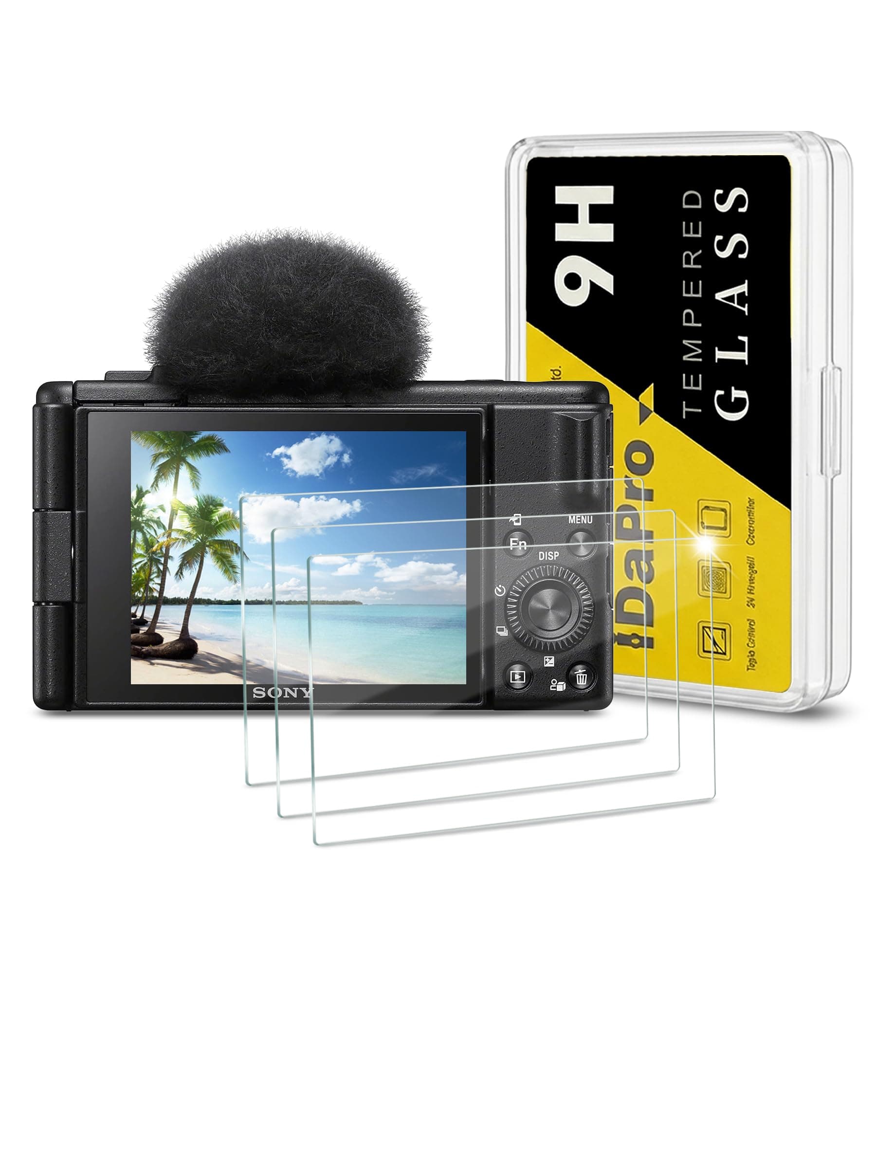 Screen Protector for Sony ZV-1F ZV1F Vlog Camera [3 Pack],Tempered Glass 9H Hardness Anti-Scratch Bubble-Free Easy Installation