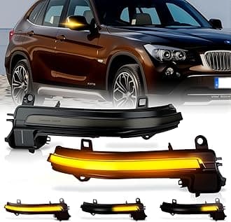 Dynamic LED Side Mirror Sequential Turn Signal Lights Smoked Lens for BMW 1 2 3 4 Series F20 F21 F22 F23 F87 F30 F31 F34 F35 F80 F32 F33 F36 X1 E84 i3, Side Marker Blinkers Mirror Light Lamp
