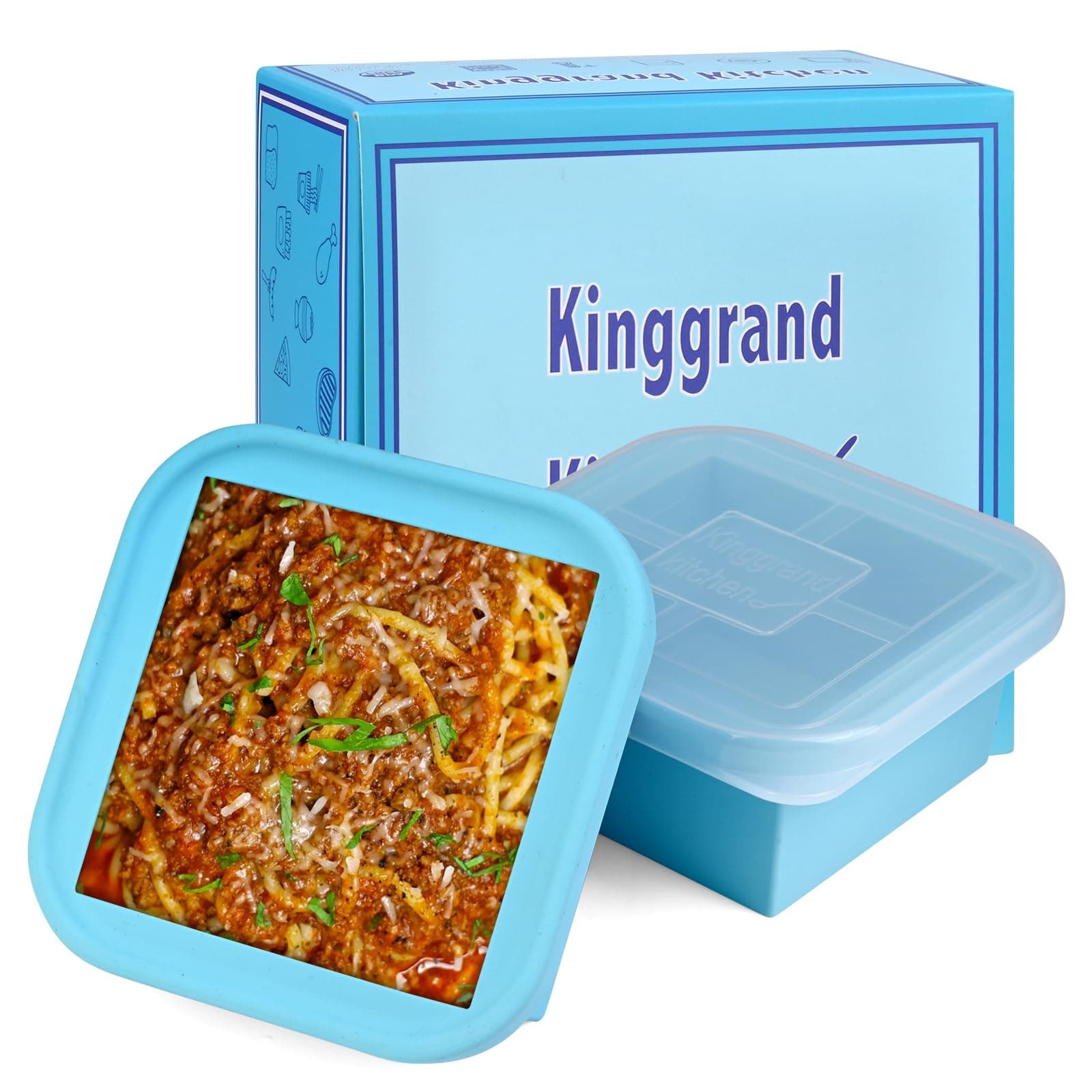 2 Cup Silicone Freezer Trays with Lid 2 Pack Silicone Freezer Molds Make 2 Perfect Soups, Broths, Stews, Sauces, Curries