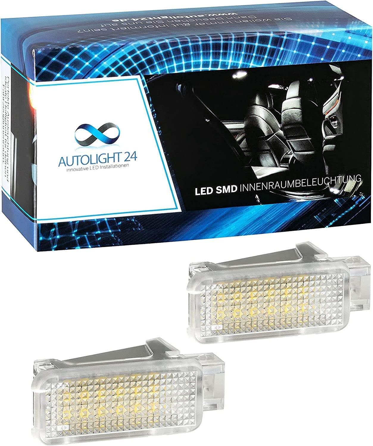 2 x Footwell Lighting LED SMD Module Blue for Golf 5 6 7 Polo 6R 6C Leon A1 A3 A4 B6 A4 B7 A4 B8 A5 A6 C6 A6 C7 A7 A8 4E