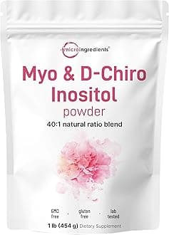 Micro Ingredients Myo-Inositol & D-Chiro Inositol Powder, 1lb (221 Servings) | 40:1 Ideal Ratio Inositol Supplement for Women | Supports Hormonal Balance & Ovarian Health | Non-GMO, Vegan, Filler-Free