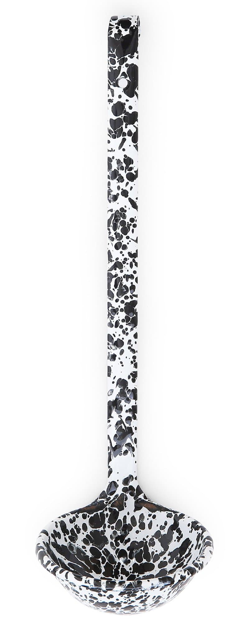 Enamelware 12 Inch Ladle - Black Marble