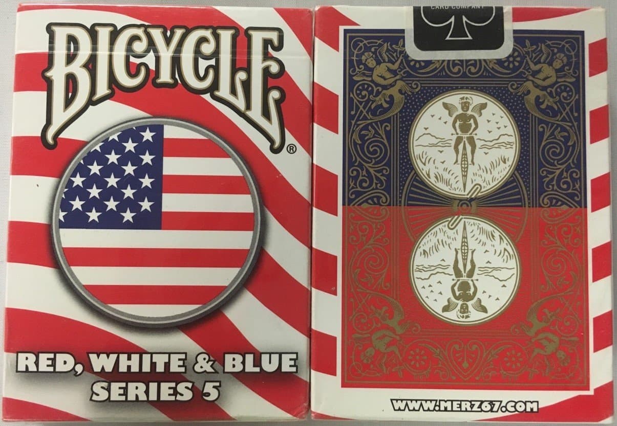 USPC Bicycle Red, White and Blue Series 5 Circle Design Playing Cards