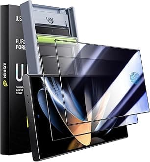 WSKEN for Samsung Galaxy S24 Ultra Privacy Screen Protector Tempered Glass [24° Anti-Spy] [Zero Bubble] [Auto Dust-Remove] [Support Fingerprint Unlock] Anti Glare HD 9H 6.8 inch - 2 Pack