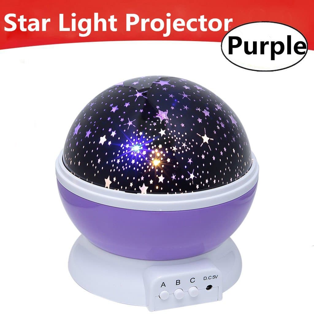 Star Light Projector, star light lamp, Night Lighting Lamp [4 LED Beads, 3 Model Light, USB Cord ] Toullfly colorful Night light, Romantic Rotating Starry Sky Projector for Kids Baby Bedroom (Purple) Baby Product