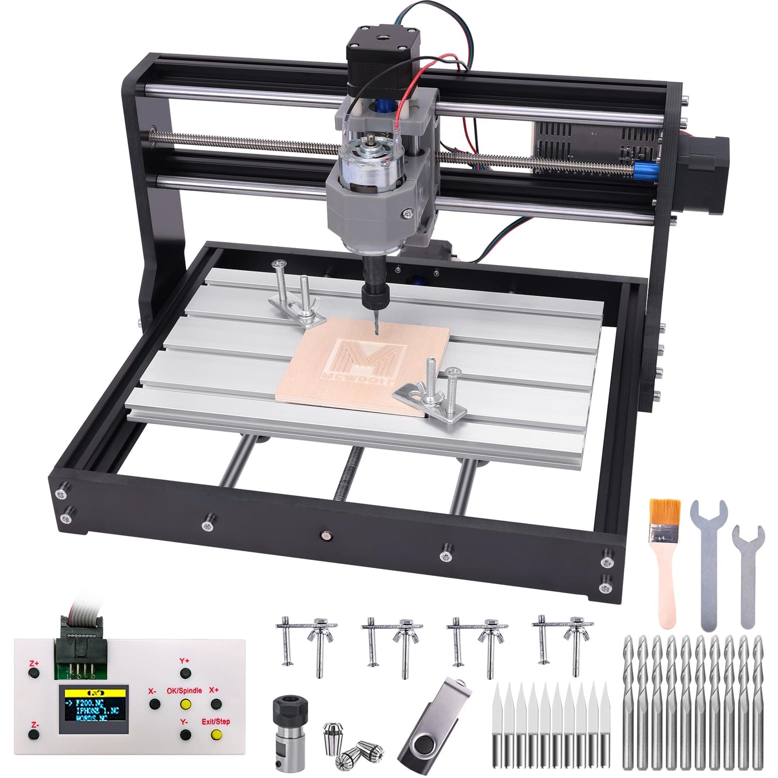 mcwdoit CNC Router Machine Kit, 3018 Pro GRBL Control 3 Axis DIY Engravering Milling Machine, Desktop Carving Cutting Tool Set for Wood Acrylic Plastic PCB MDF, XYZ Working Area 11.8 * 7.1 * 1.8″