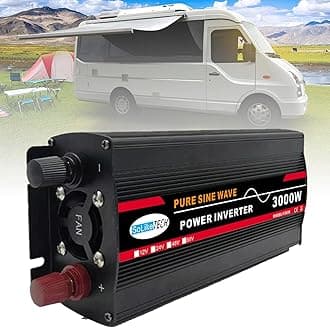 3000W-12000W Pure Sine Wave Power Inverter, DC (12/24/48/60V) to AC (110/V220V), Dual Digital Display + 1 Universal Socket, Solar System - Solar Panel, for Home/Outdoor/RV/Camping,3000W-60V