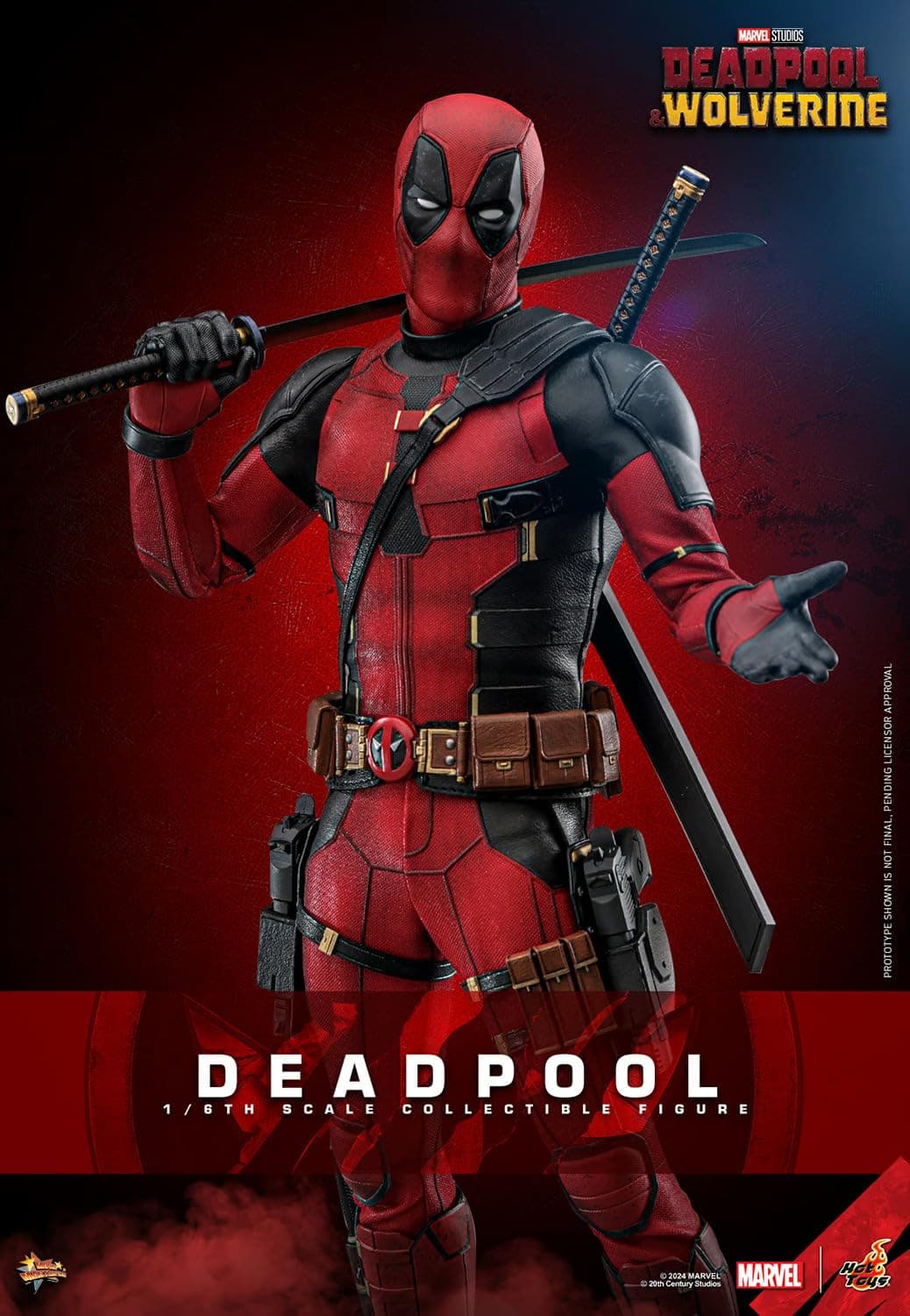 Hot Toys Marvel Comics Deadpool & Wolverine Deadpool 1/6 Scale 12" Collectible Figure