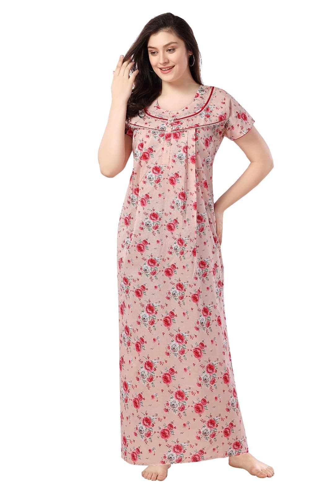 Soulemo レディース コットン フロアレングス ナイト1633