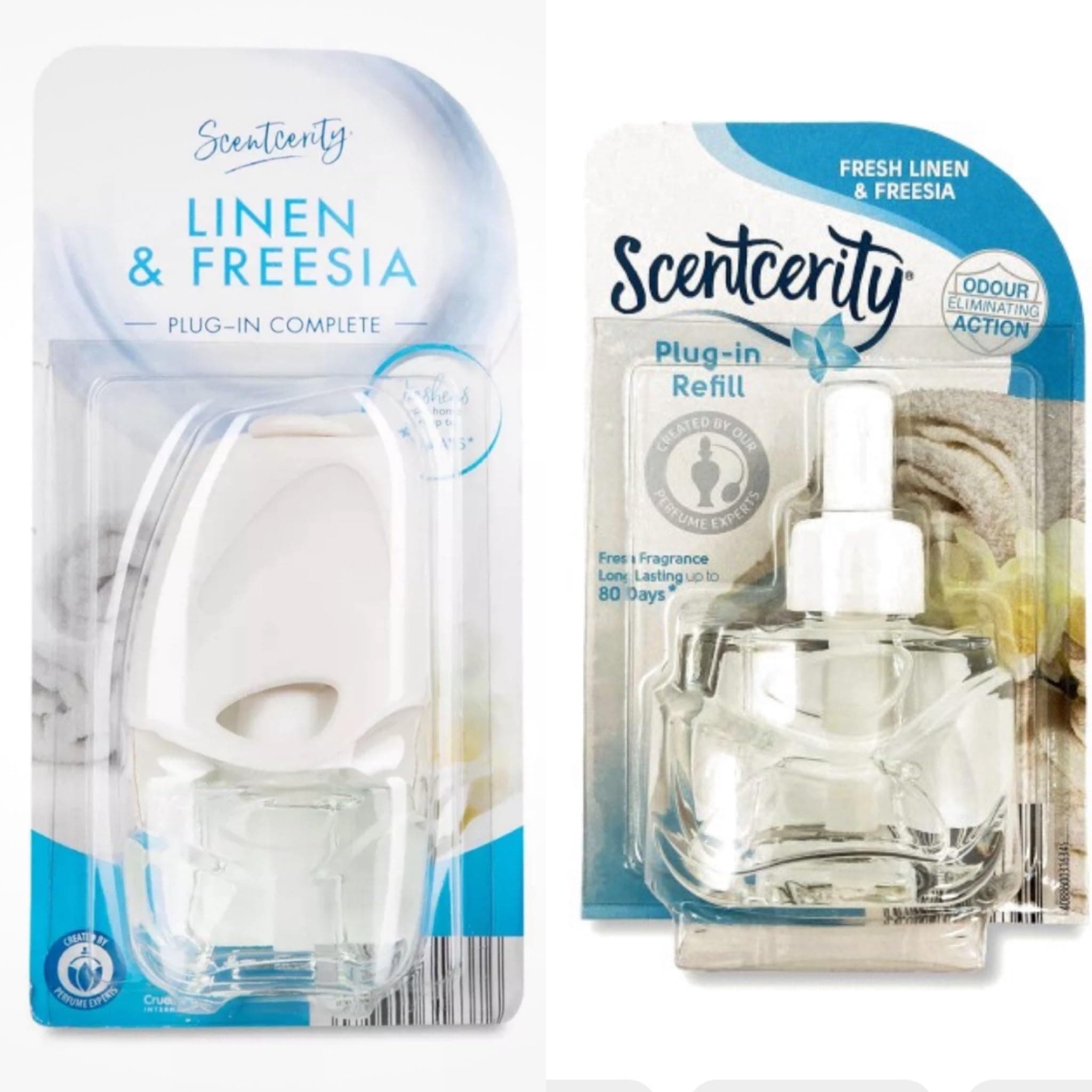 AldiScentcerity Linen & Freesia Plug-in Complete & Refill Diffuser - Up to 80 Days - 20mL x2