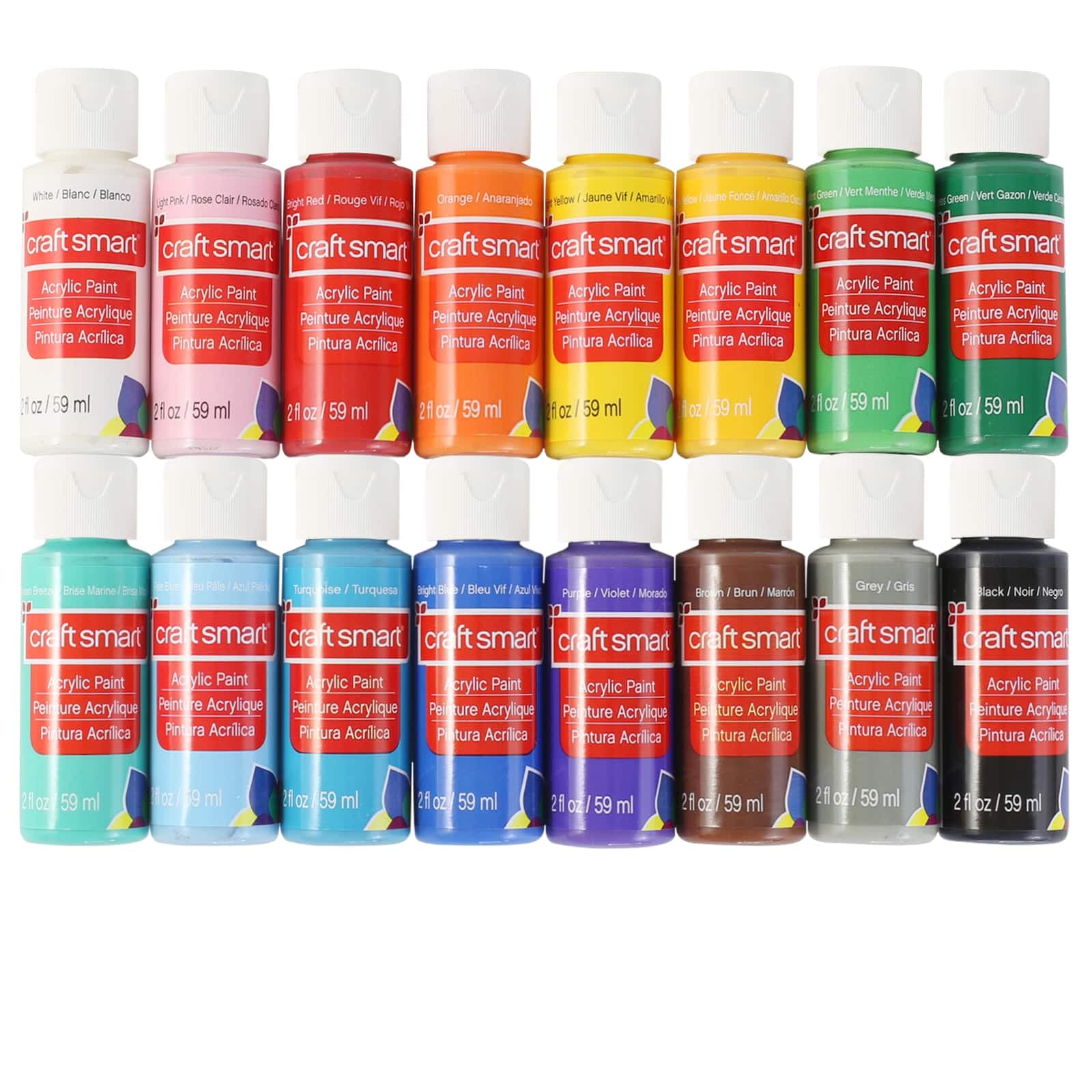 16 Assorted Matte Acrylic Paint Set by Craft Smart - Non-Toxic Paint For Drawing, Painting, Art & Crafts Supplies - 1 Pack