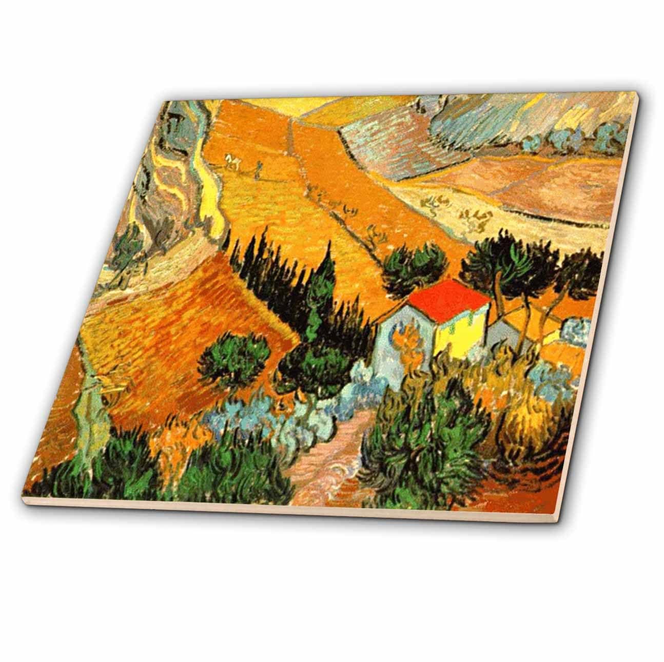 3dRose Van Gogh Landscape 12 Inch Ceramic Tile