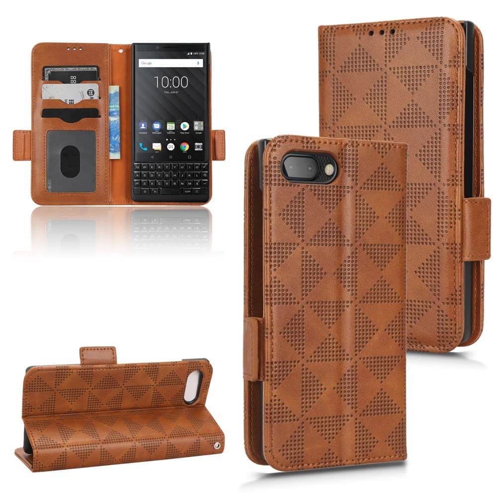 Case for BlackBerry KEY2 BBF100-1 BBF100-2 BBF100-4 BBF100-5 BBF100-6 BBF100-8 BBF100-9 Leather Flip Stand Case Cover,Case for BlackBerry KEY2 Case Cover Brown