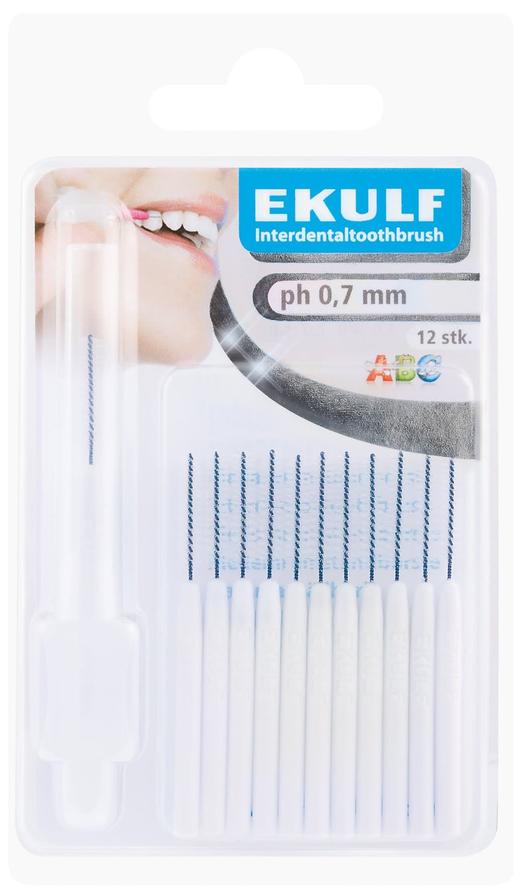 Interdental Toothbrush 12 Brushes - 0.7mm