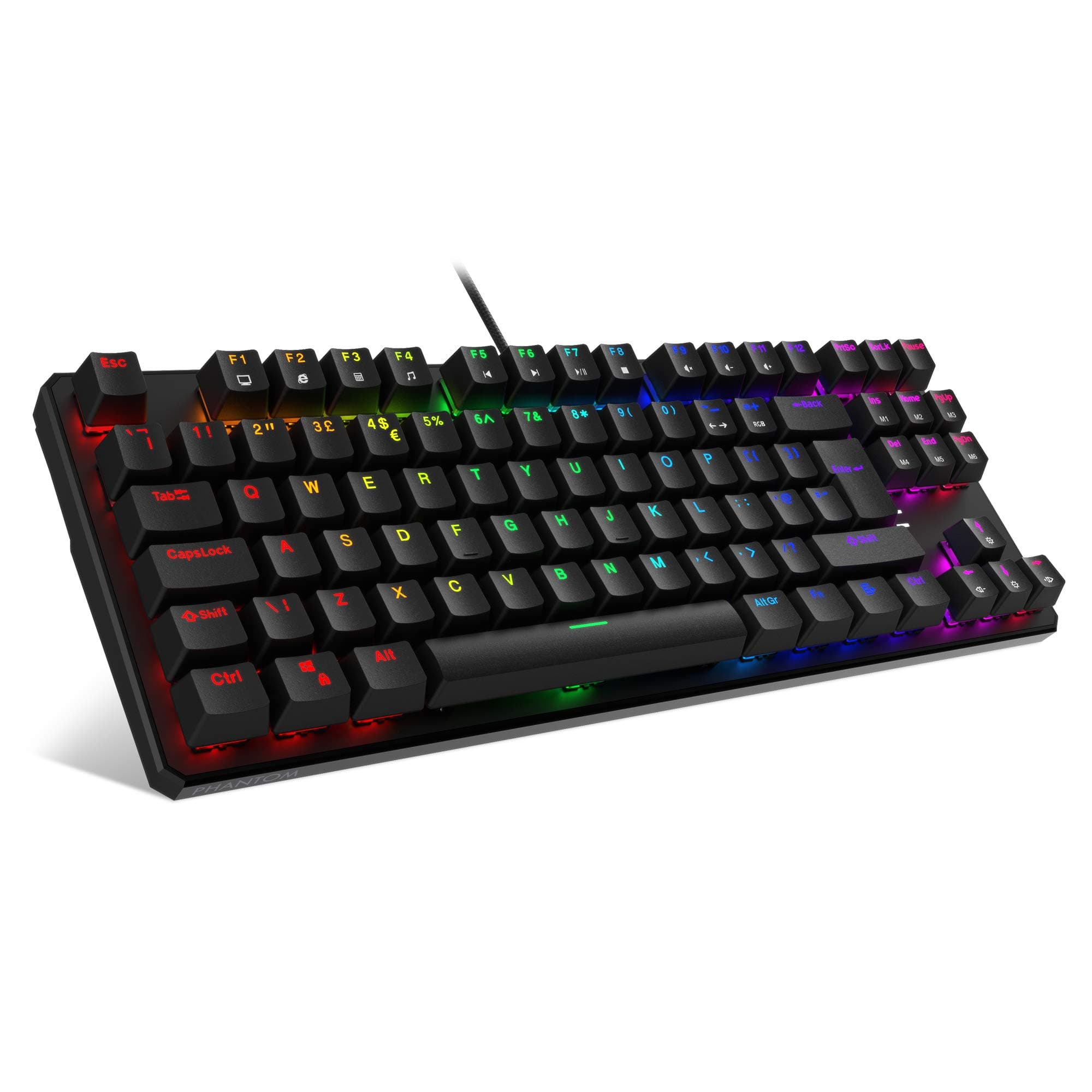 TECWARE Phantom RGB 88 UK Layout (QWERTY) Mechanical Keyboard, BLUE Switch