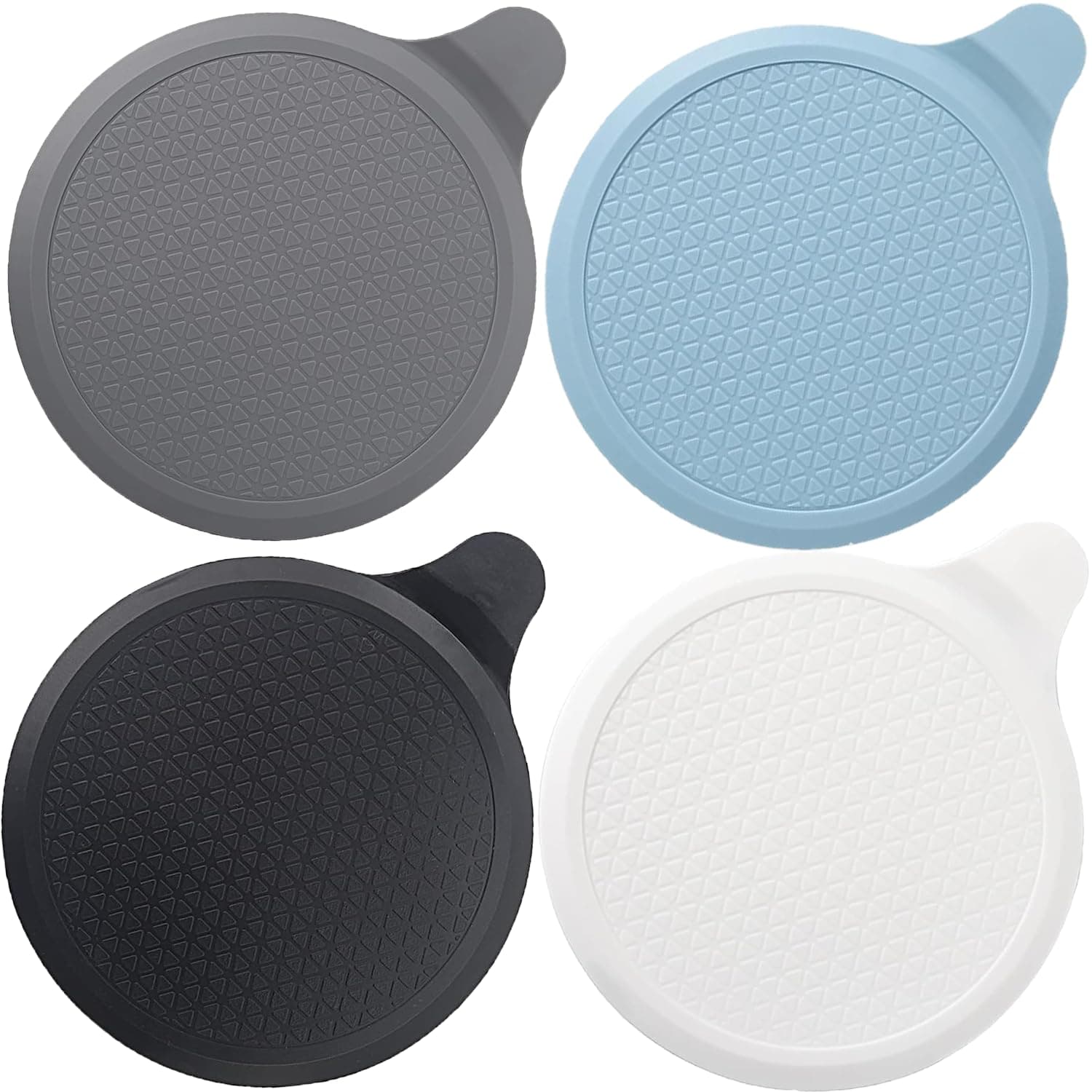 4 Pack Bathtub Plug Silicone Bath Plug Hole Cover 15 CM, Universal Sink Plug for Kitchens, Bathrooms and Laundries, Shower Plug (Gray, Blue, Black, White)