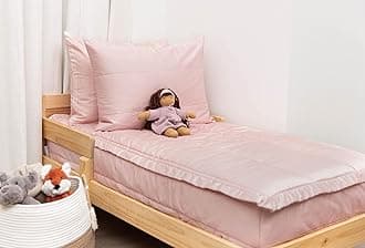 Beddy's Ella Zippered Bedding - Durable Zip-On Sheets & Comforter for Kids & Adults - Bed in a Bag - Easy Make Bedding - Minky Interior - Machine Washable - with Pillowcase & Sham - Pink - Toddler