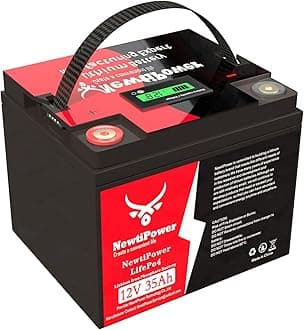 12V 35Ah LiFePO4 Lithium Battery 20A BMS,NewtiPower 10000+ Deep Cycle Lithium Iron Phosphate Battery Great For Winter Power Shortage, RV, Marine and Off Grid Applications (12V 35Ah)