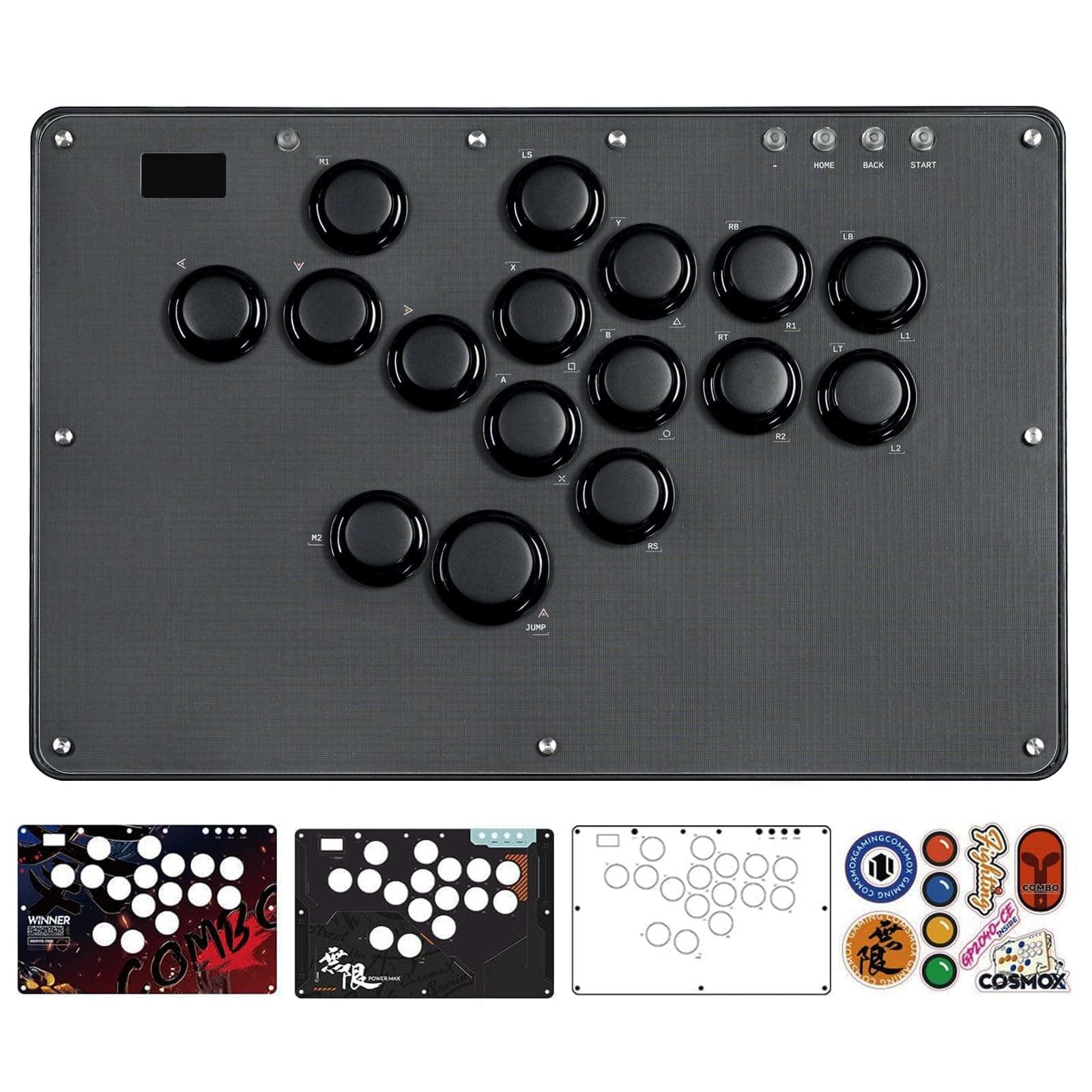 JZW-Shop Haute42 Arcade Stick U16, All-Button Arcade Controller for Switch, PC, PS4, PS3, Steam Deck, Arcade Fight Stick with Turbo & Custom RGB, Supports Hot-Swap & SOCD (U16)