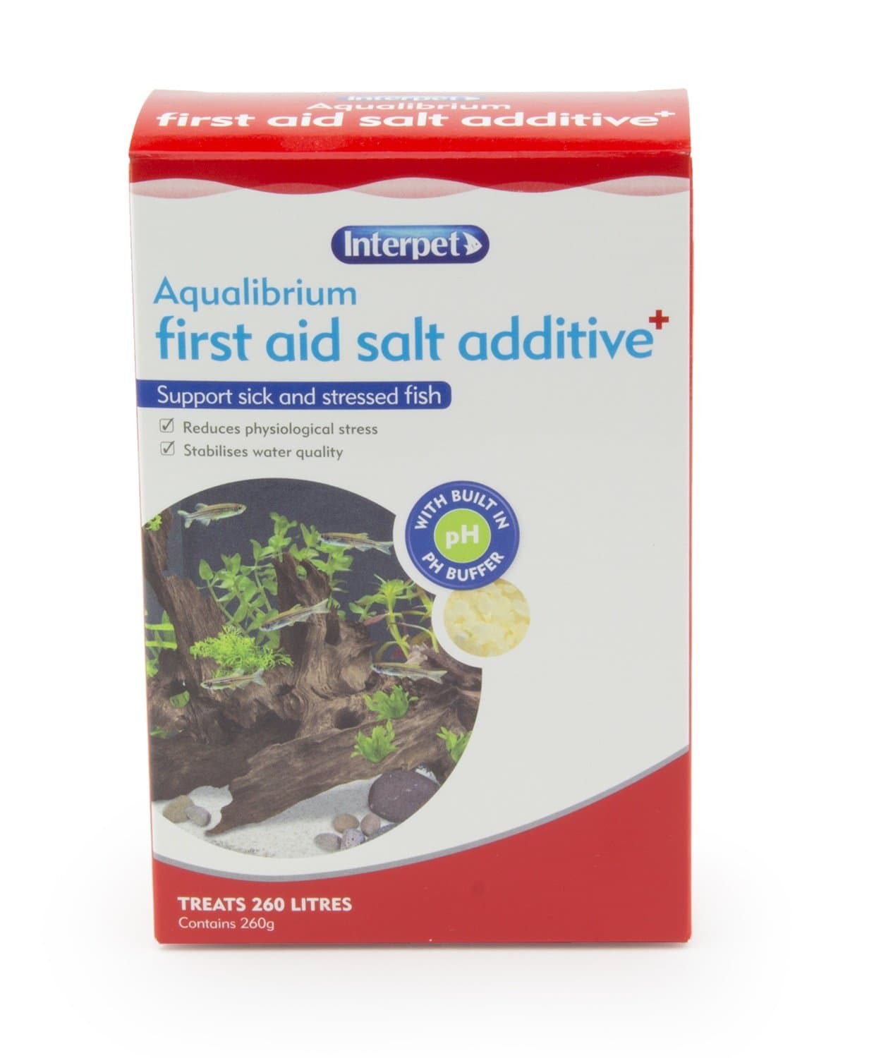 Aqualibrium First Aid Salt Additive Tonic Treatment, Support Sick and Stressed Aquarium Fish, pH Buffer, 260 g