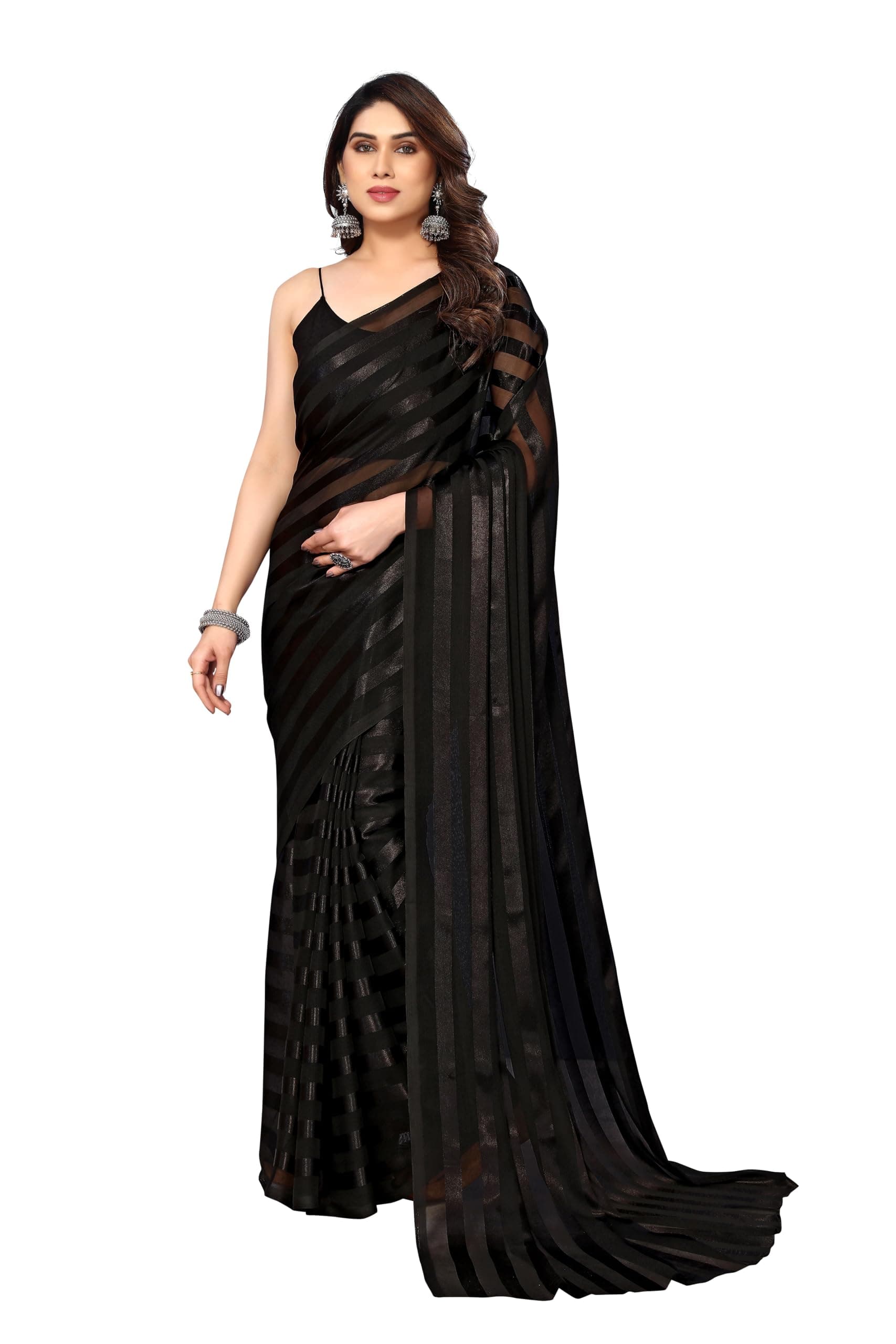 Payal Women's Plain Pure Georgette Saree