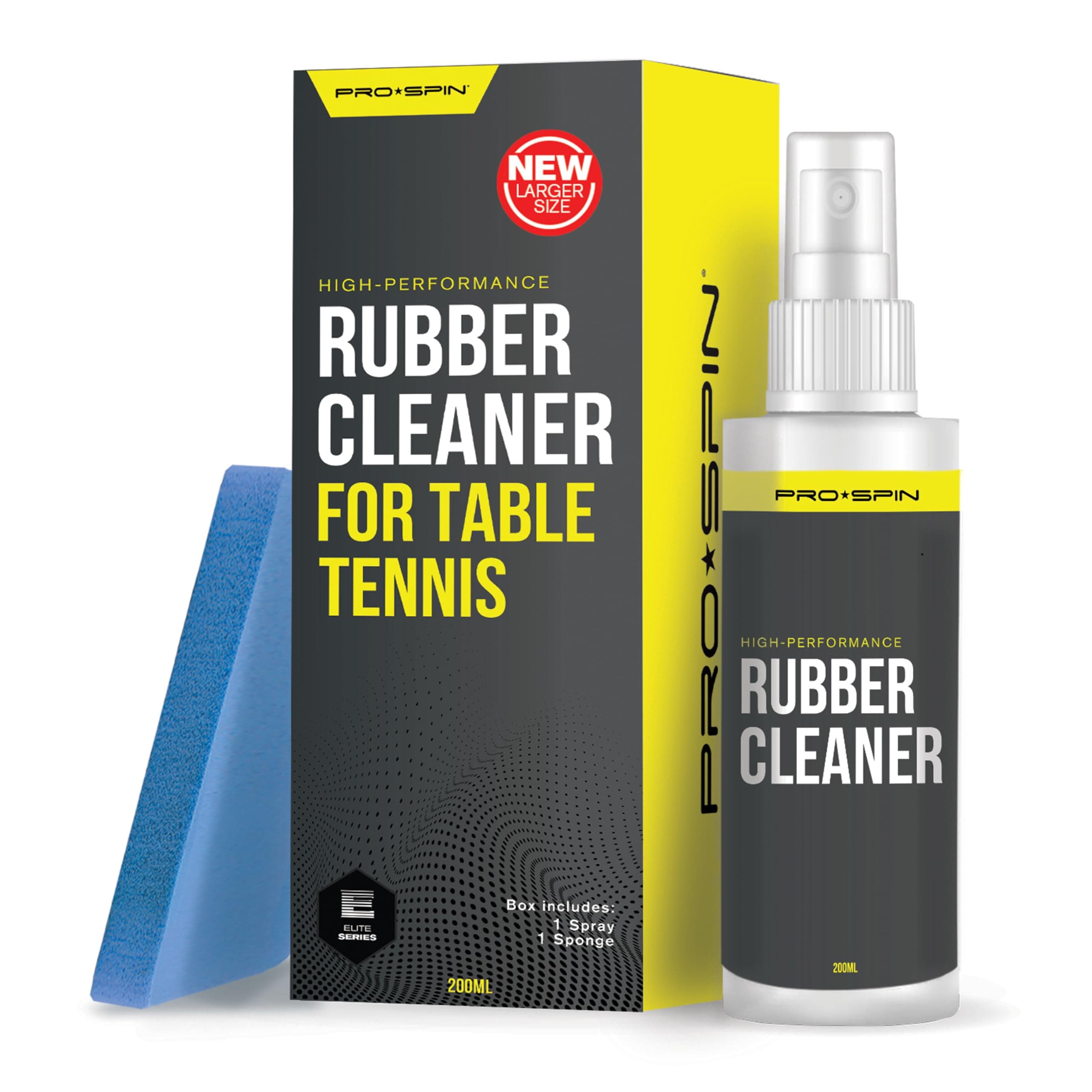 Table Tennis Bat Cleaner - High-Performance Cleaning Kit | 200ml Table Tennis Rubber Cleaner | Sponge Included | Eliminate Dirt & Dust | Preserve Rubber & Restore Tackiness